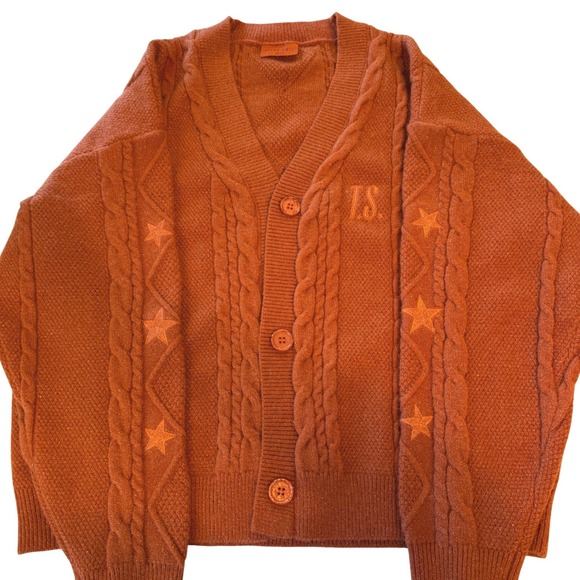 Taylor Swift Sweaters - TAYLOR SWIFT CARDIGAN TLOAS The Life of a Showgirl Gold Orange Stars MD/LG NEW